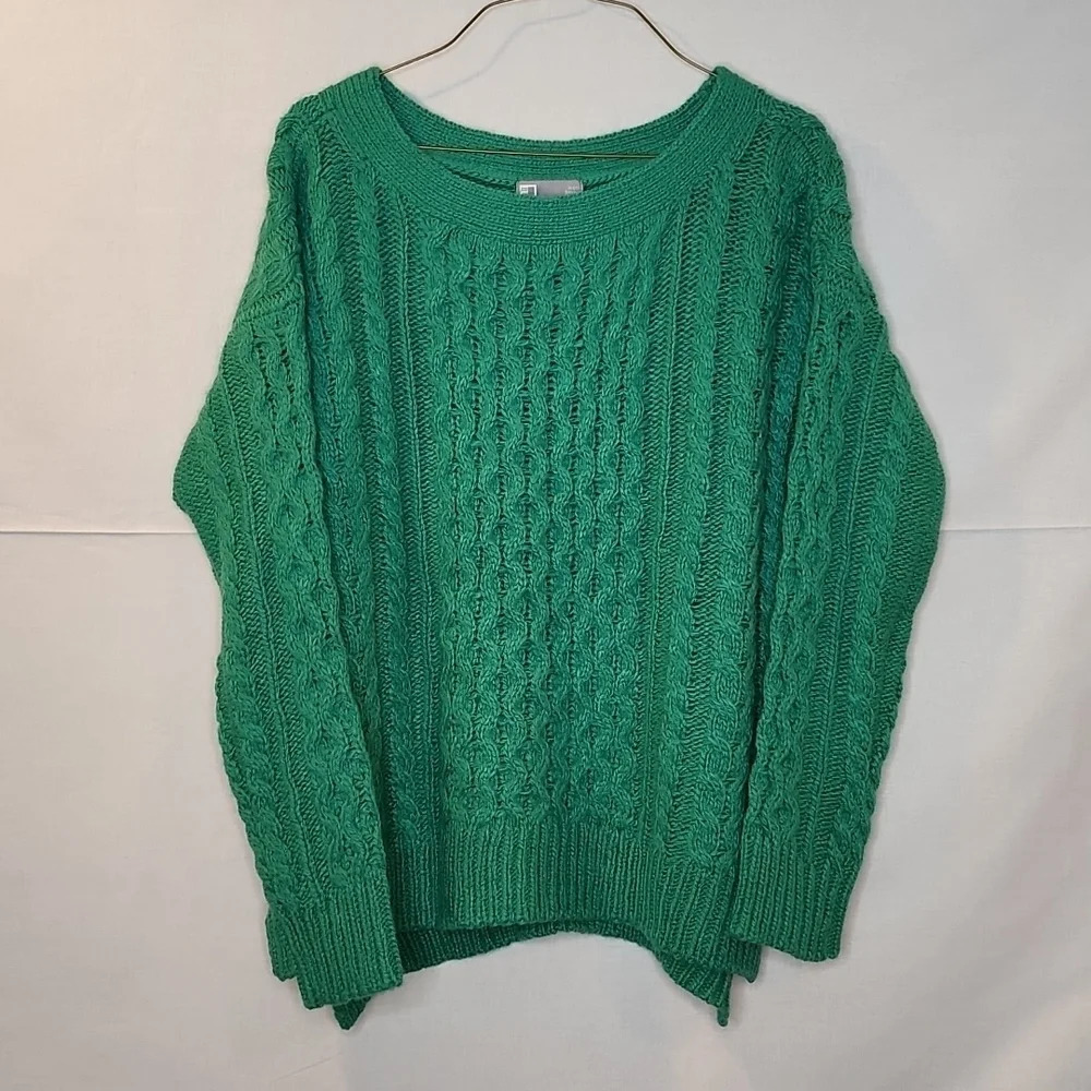 NWT JCP Green Wool Blend Crew Neck Sweater Size Small